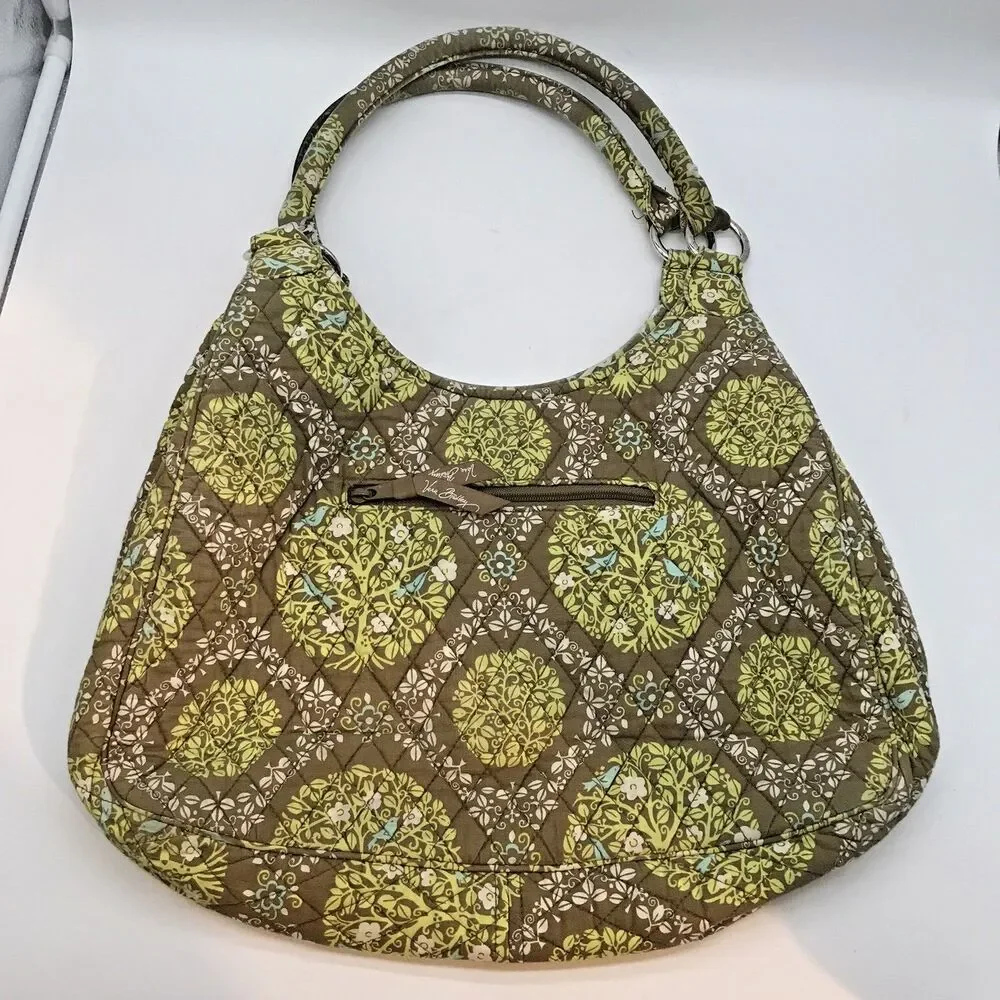 Vera Bradley Sittin' in a Tree Hobo Bag Large Rolled Double Handle Retired Purse